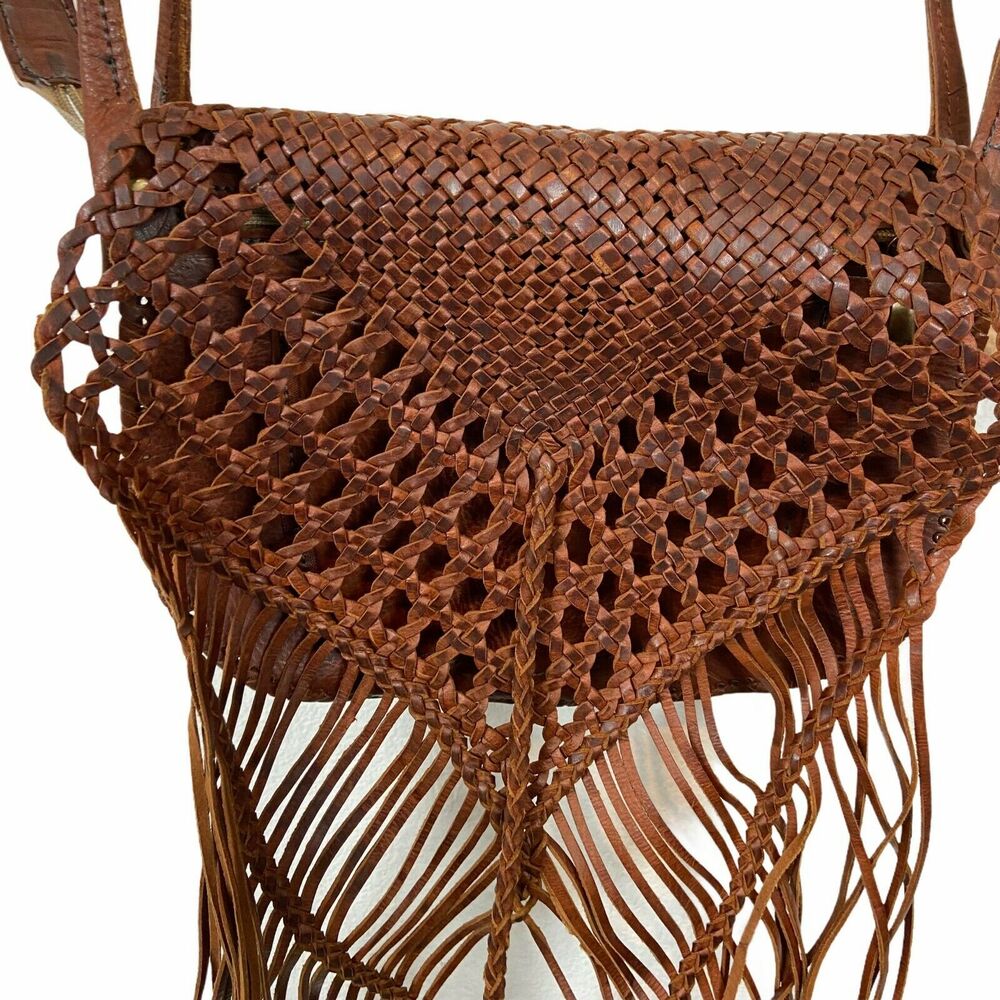Fringe Leather Handmade Purse Crossbody Bohemian Hippy Chic 70s Goddess Bag